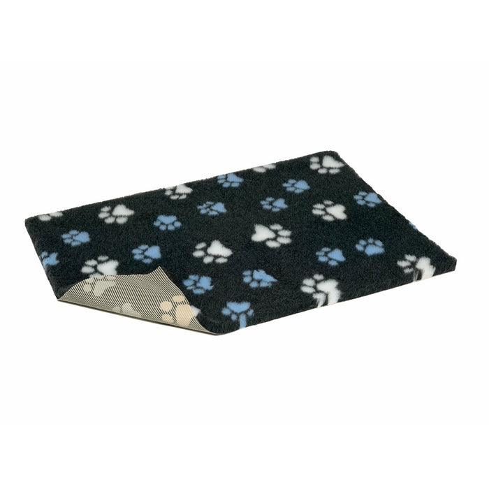 Vetbed Non-Slip Duo Paw Charcoal with Blue and White Paws