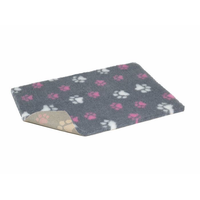 Vetbed Non-Slip Duo Paw Grey with Pink and White Paws