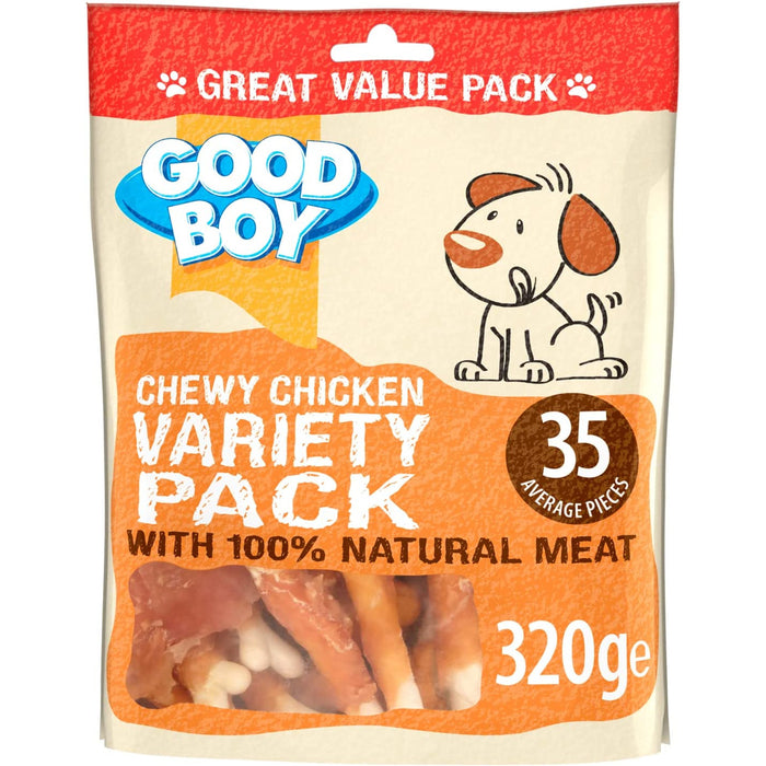 3 x 320g Good Boy Chewy Chicken Variety Pack Case