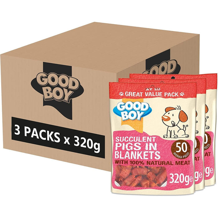 3 x Good Boy Succulent Pigs In Blankets 320g Case